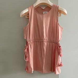 Club Monaco blush pink tank top with cut out sides
